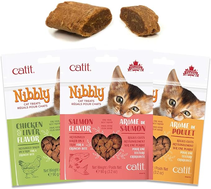 Catit Nibbly Crispy Cat Treats, Chicken – Artisanally Baked Non-Greasy Healthy Cat Treats (Pack of 4)