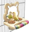 Tfwadmx Bird Parrot Wooden Feeding Cups Small Bird Feeding Dish Cups Stainless Steel Birds Bowls Food Water Bowls with Food Holder for Finches Cockatiel Lovebirds