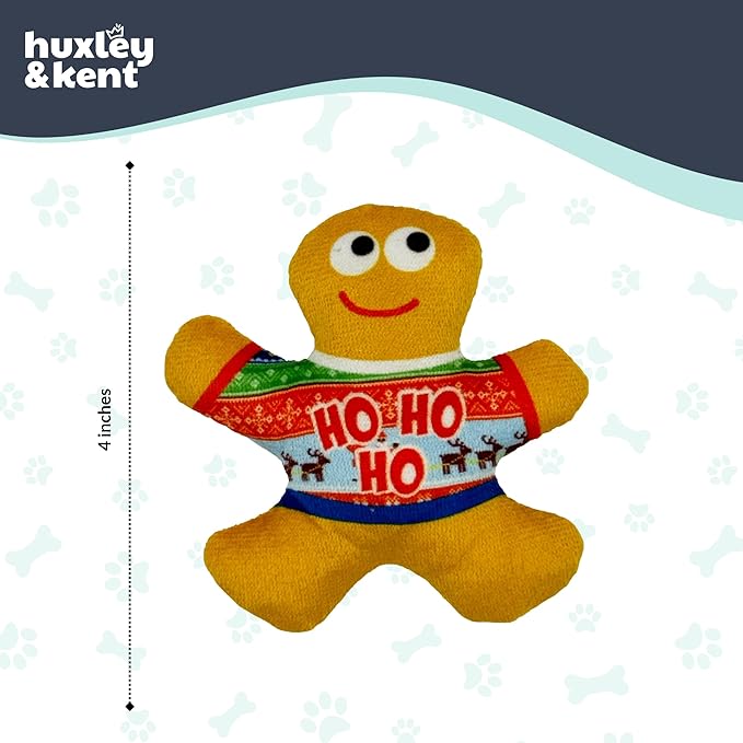 Huxley & Kent Plush Cat Toy - Holiday Interactive Catnip Toy for Cats & Kittens - Soft with Crinkle & Catnip - Fun Indoor Play - Ugly Sweater G-Man