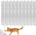 Cat Repelling Mat, Transparent PVC, 42x8x1cm, 10 Pack Outdoor Pet Deterring Mat, Heavy-Duty Pet Repelling Pads, Rounded Spikes, Flexible and Bendable, UV Resistant and Waterproof, Indoor Outdoor Use