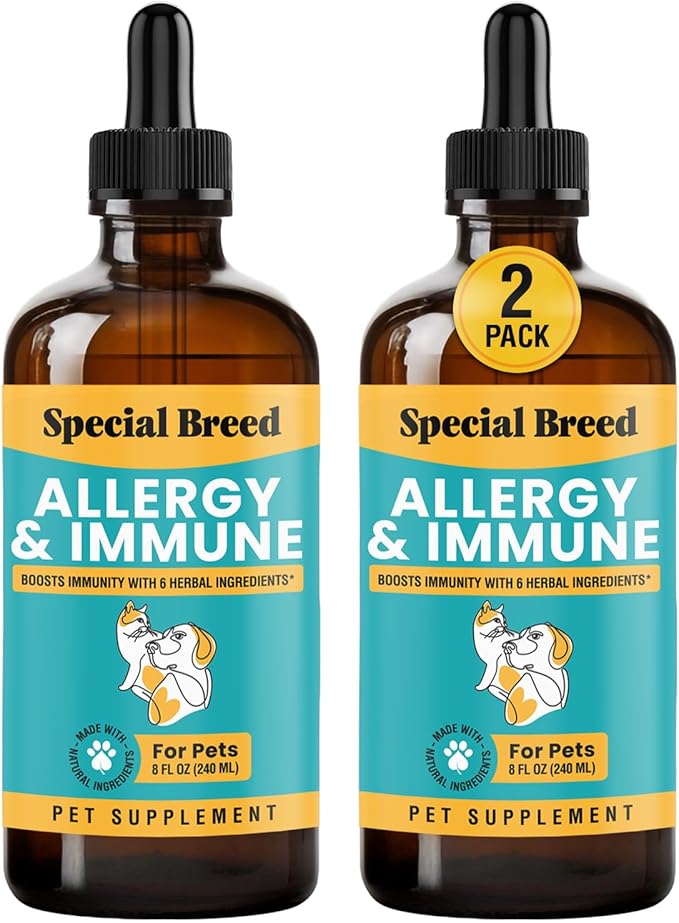 Special Breed Allergy & Immune with Elderberry, Allergy Relief for Cats and Dogs, Anti Itch Treatment, Relief for Pet Allergies, Immune Support for Cat or Dog, 8 Ounce (Pack of 2)