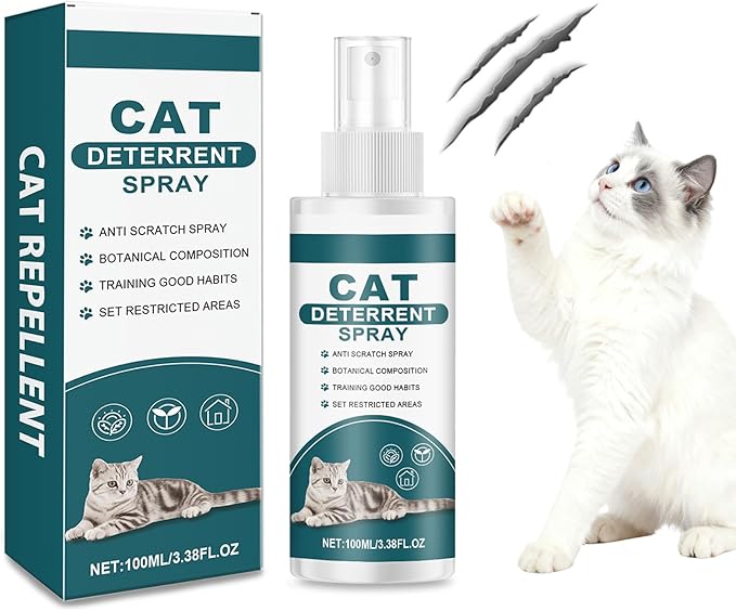 Cat Deterrent Spray,Upgraded Cat Spray Deterrent,Natural Safe Scratch Deterrent Training Aid for Furniture,Cat Repellent Applications for Indoor