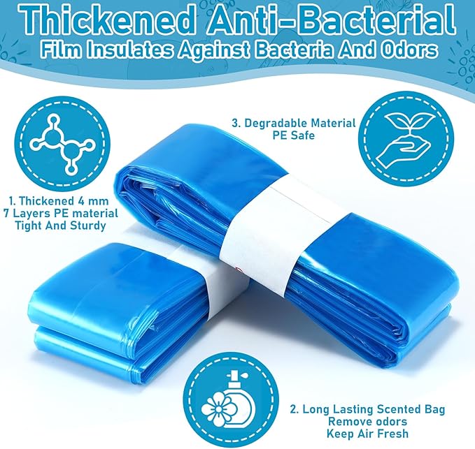 10 Pack Cat Litter Refills Scented Bag Compatible With Standard and Plus Disposal Cartridge, Universal Bags (Not Include Cartridge)