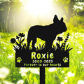 Personalized Bulldog Memorial Grave Marker Custom Dog Memorial Garden Stake Grave Marker, Customized Metal Dog Memorial Plaque Engraved Sign Bulldog Cemetery Marker