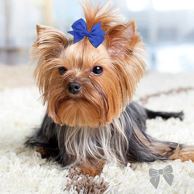 60PCS Puppy Dog Bows with Clips,2.2 Inch Handmade Hair Accessories Bow Pet Puppy for Doggies Cat Kitten Rabbit Grooming Accessories (Red Style B-60pcs)