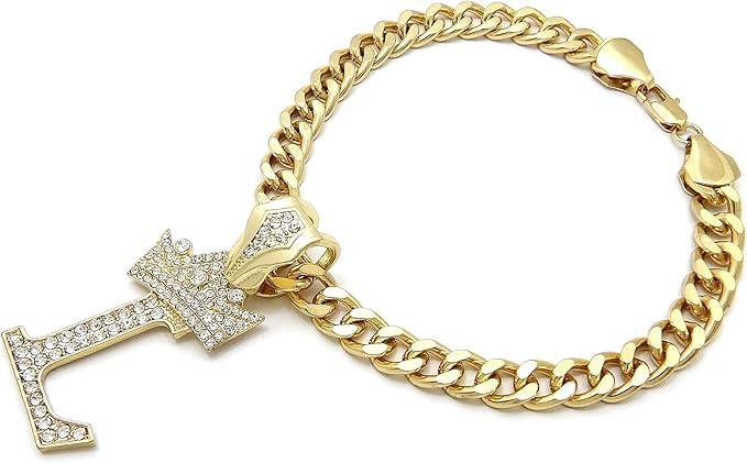 Initial Letter Cuban Chain Dog Chain Pet Chain Pet, Cat, Puppy Necklace (L, 12")