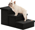 Love's cabin Dog Stairs with Storage, 3 Steps Wider Dog Steps for High Bed 18" H, Foldable Pet Stairs for Small Medium Large Dogs Cats for Bed Couch Car, Ramp with Zip up to 200 lbs, Black