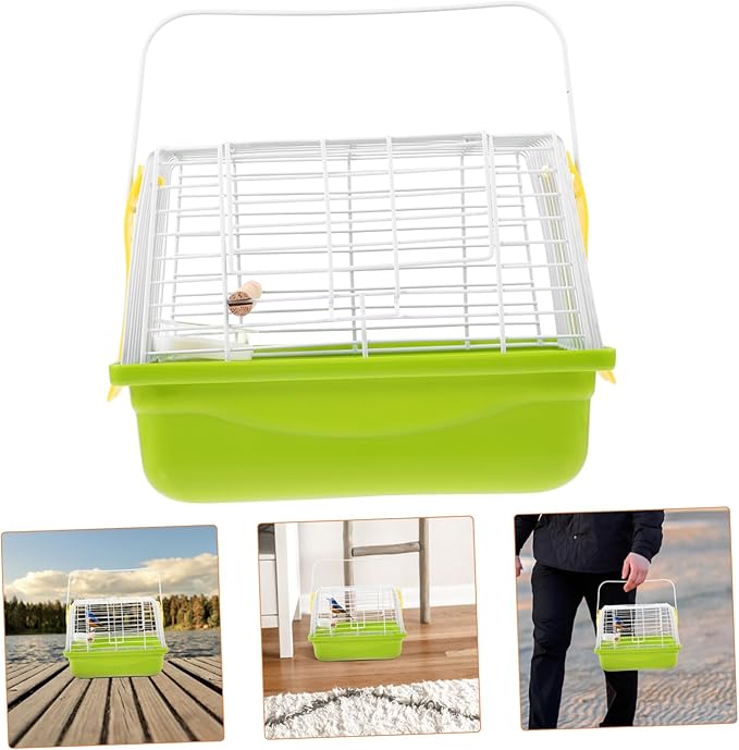 HANABASS 1Set Portable Bird Carrier Cage Travel Parrot Cage with Handle Convenient for Outings and Trips for Parrots and Birds Durable and Construction