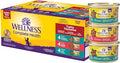 Wellness Complete Health Tasty Textures Gravy & Minced Adult Wet Cat Food, Natural, Protein-Rich, Grain Free, 3 Ounce, 12 Pack, (Salmon, Tuna, and Chicken Variety Pack)