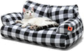 MEWOOFUN Pet Sofa Bed for Medium Pets, Cat Couch With 261913 Inch Removable Washable Cover, Nonskid Bottom Puppy Couch up to 25 lbs (Black & White)
