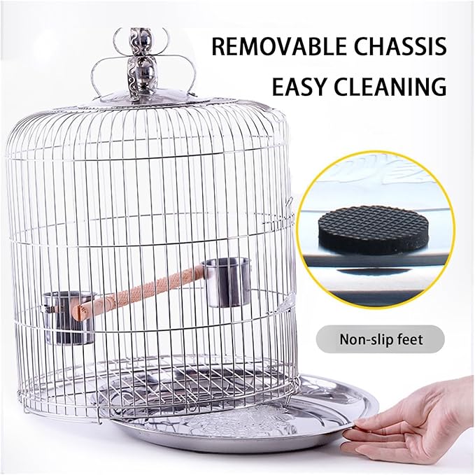 Aimery Bird Cage，Stainless Steel Birdcage，Small Bird cage，Bird Cages for Parrots，Travel Bird Cage，Bird Travel cage (Size : V36G)