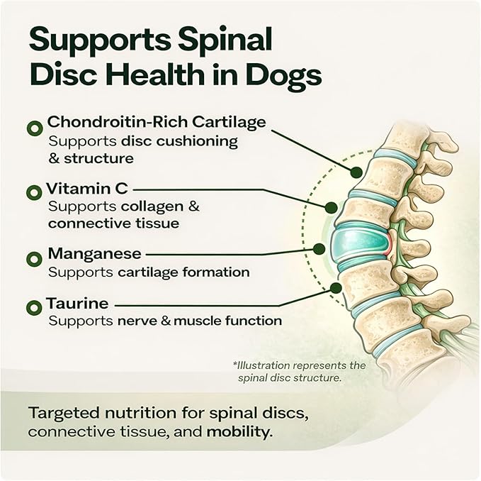 VetriScience Healthy Spine & Disc Easy-Open Capsules, Back and Spinal Support Chondroitin and Taurine Supplement for Dogs, Perfect for Dachshunds, Corgis, Frenchies, Basset Hounds & More, 180 Count