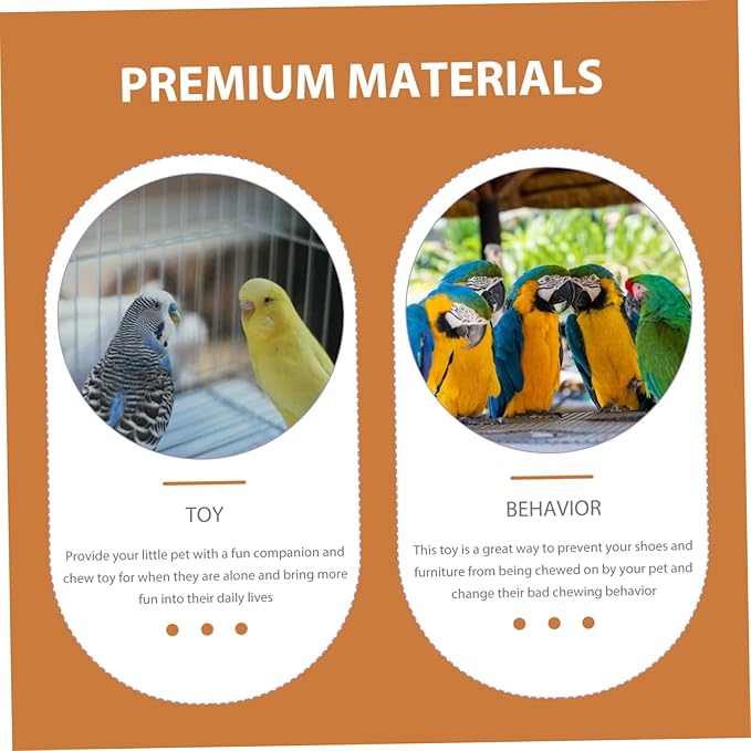 Kichvoe 4pcs Parrot Chew Natural Foraging Bird Biting for Macaw Budgie Conure Healthy Shredding to Boredom and Promote Mental Health