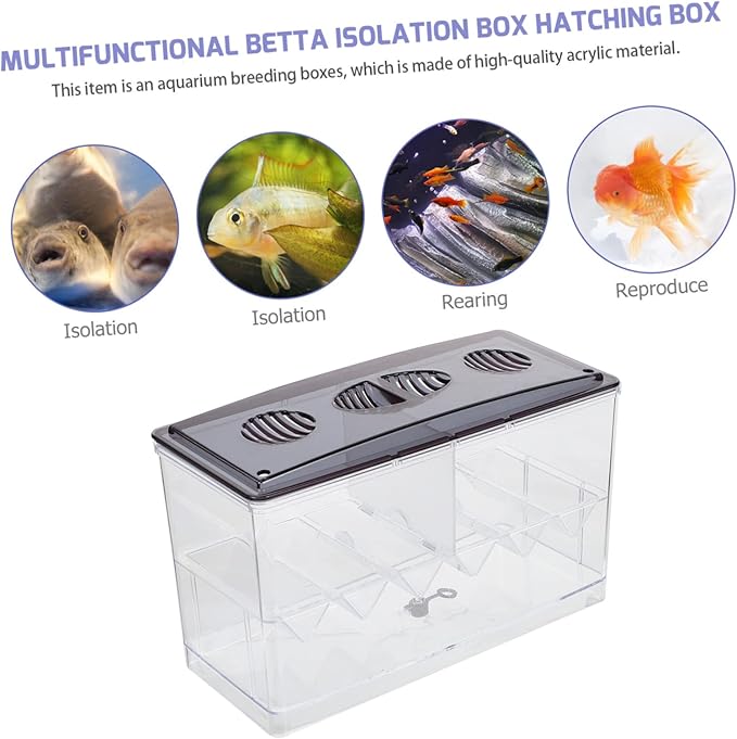 Multi-use Fish Isolation Box for Aquarium Breeding Box Feeding Slot Drainage Outlet