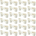 LemonRoad 24 Pcs Bird Drinker Feeder Cups Plastic Water Bottle Cup for Cage Ideal for Pigeon Bottle Chicken Quail Poultry Waterer Accessories (White)
