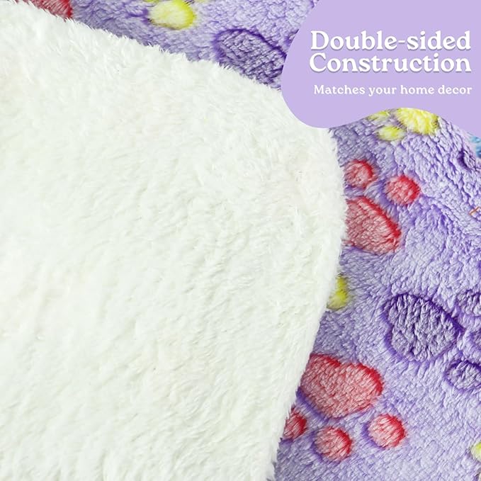 2 Pack Cat Blankets for Indoor Cats, Ultra Soft Reversible Mat, Fluffy Flannel Blanket for Small Dogs and Cats, Washable Pet Pad