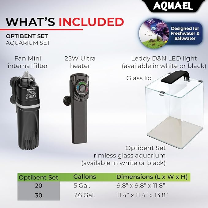 Aquael OptiBent Set (White, 30L / 7.6 US Gal.)