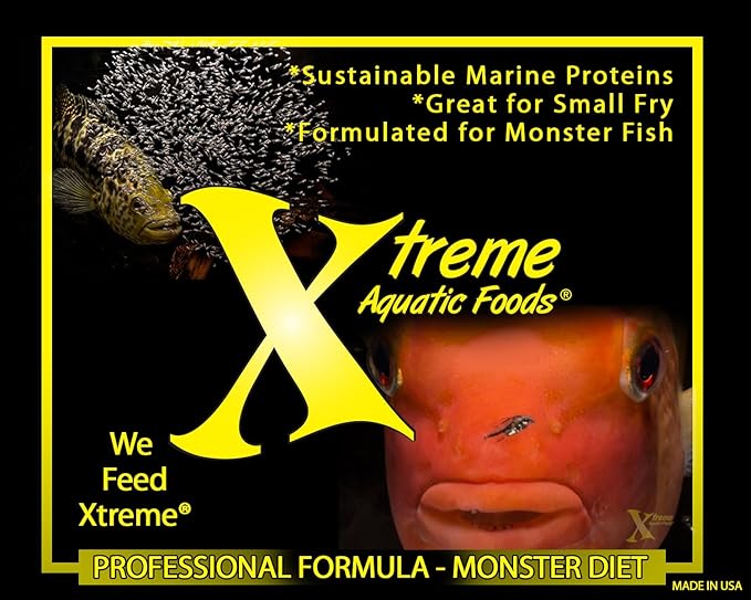 Xtreme Monster 9.0mm Pellets – Slow Sinking & Ideal for Large Cichlids, Monster Fish & Voracious Eaters – Boost Immune & Digestive Health, Max Marine Protein Fish Food – USA Farm Grown (37oz)