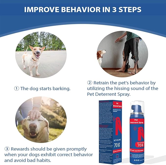 Pet Instructor Spray for Dog, 75ml Spray Corrector Dog Trainer, Safe Humane & Effective Stop Barking, Jumping Up, Food Stealing, Dog Fights & Attacks, Help Stop Unnecessary Dog Behaviour (1 Pack)
