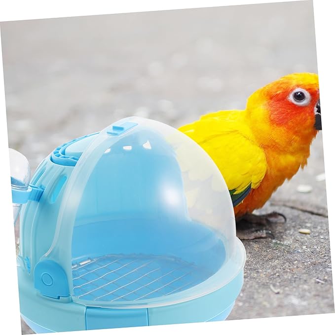 Portable Handheld Pet Bird Carrier Cage with Ventilated Design for Parrots and Small Birds Lightweight Travel Cage for Walking Grooming and Vet Visits Includes Galvanized Mesh Pad