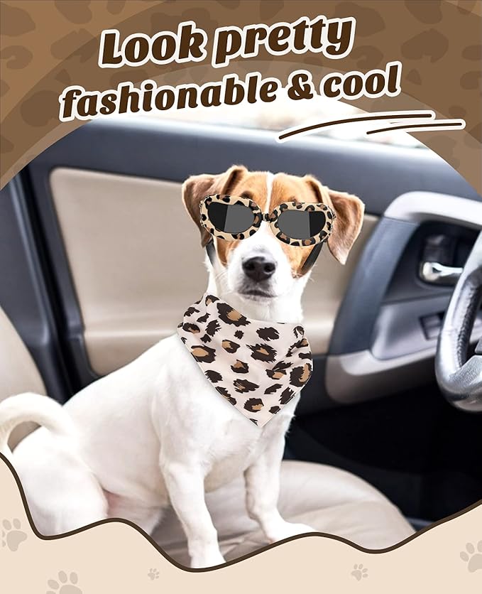Lewondr Small Breed Dog Goggles with UV Protection, Adjustable Strap, Windproof & Anti-Fog