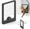 4-Way Locking Cat Door for Thin Materials - Adjustable Pet Door Flap fits Screens, Boxes & Carriers, 8x12 Inch Small Door for Crates, Litter Box Enclosures & DIY Pet Rooms (Same)