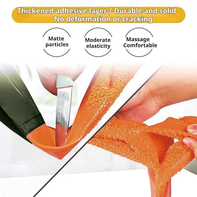 YOFANG Pet Grooming Gloves for Washing Dogs & Cats, 27.6" Extra Long Waterproof Rubber Bath Gloves, Anti-Bite Anti-Scratch Hair Removal Cat Bath Glove with Soft 3500+ Particles, Orange