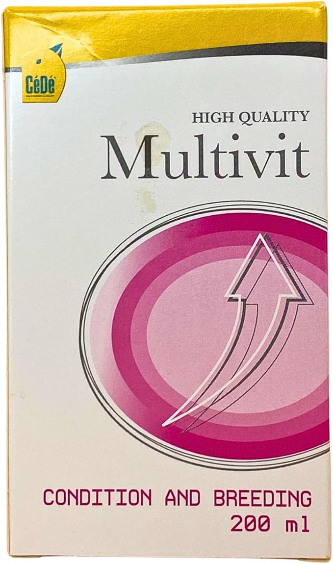 CéDé Multivit 200ml – Vitamin Supplement for Ornamental Birds, Singing and Moulting, Healthy and Shiny Plumage, Ideal for Canaries, Finches, Parrots, Essential Vitamins & Nutrients for Optimal Health
