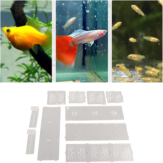 3 Sizes Aquarium Hatching Boxes, EcoFriendly Hanging Fish Breeding Box, for Small Fish Clownfish for Small Guppy Shrimp (30CM*10CM*10CM)