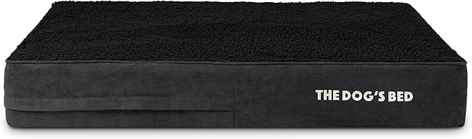The Dog’s Bed Orthopedic Memory Foam Dog Bed Mattress, Plush Fabric, Black Plush, Large, 6-Inch