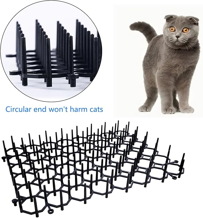 Cat Dog Deterrent Scat Mat for Cats Dogs with Spikes, Repellent Indoor Furniture, Outdoor Garden Fence Animal Barrier Set (24)