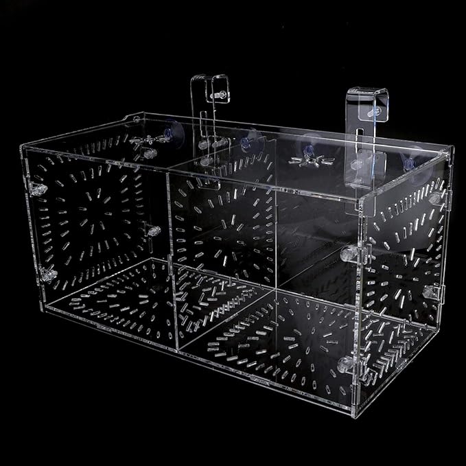 EVTSCAN Aquarium Breeder Box for Fish Tank, Fish Breeding Box Tank Hatchery Incubator Aquarium Isolation Box for Seedlings Incubation(M)