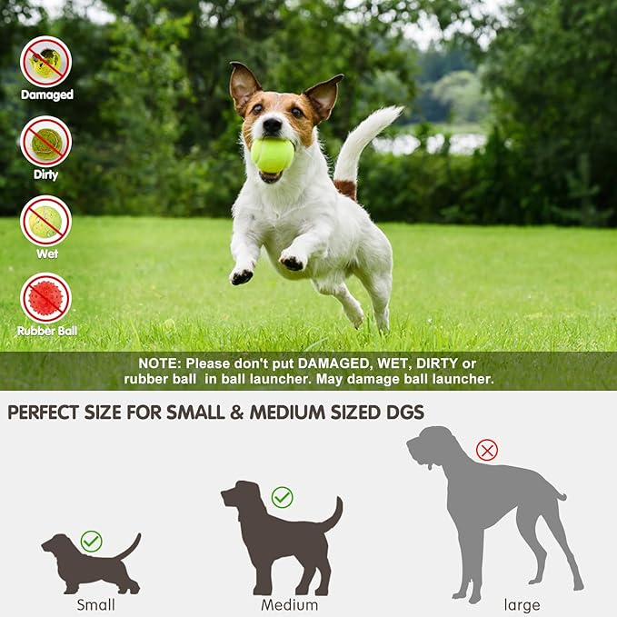 Automatic Dog Ball Launcher, Rechargeable Electric Pet Ball Thrower with One - Button Control, 3 Distance Settings & Soft Tennis Balls - Promotes Exercise Indoors & Outdoor (Fluorescent Green)