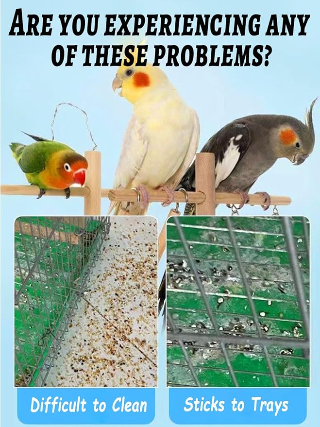 Disposable Bird Cage Liners - Clear Plastic Parakeet Liner Bags - 100 Pcs Universal Film for Finches, Canaries, Cockatiels