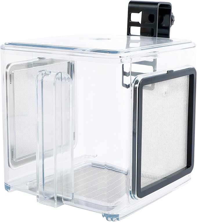 Fish Breeding Box, Acrylic Fish Isolation Breeding Hatching Box, Hanging Aquarium Hatchery Tank for Baby Fish Guppy Betta Shrimp Clownfish Freshwater Saltwater