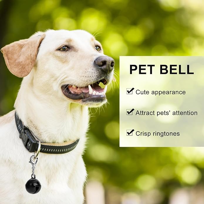 Amabro Pet Bells for Collar, 10 PCS Round Bells with Loud Crisp Sound, Multicolor Cat Dog Collar Charm Pendant Accessories for Christmas Decoration