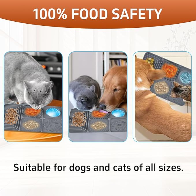 Slow Feeder Pet Licking Mat for Dogs & Cats - Food-Grade Silicone Non-Slip Pad, BPA-Free, Easy to Clean for Grooming & Bath Time