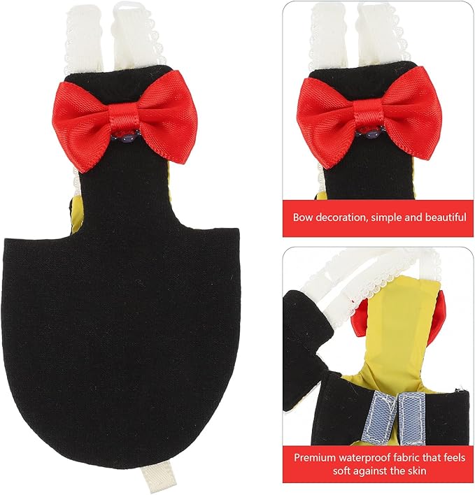 POPETPOP Washable Bird Diaper Suit Reusable Parrot Flight Clothes with Bow Adjustable Lightweight Breathable Nappies for Budgie Parakeet Pigeon
