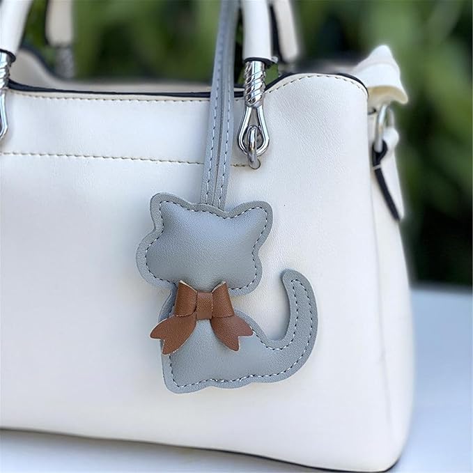 Soft Leather Bow Charm Handmade Fashionable Cat-Themed for Phone Camera Strap & Collar Decoration Stylish Bowknot Bag Charm