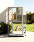 COZIWOW Outdoor Wooden Cat Catio – Weatherproof, Easy Assembly, for Backyard/Patio/Balcony, for Indoor & Outdoor Cats