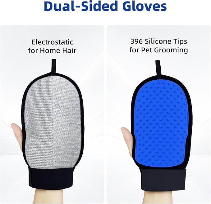 Pet Hair Removal Glove for Dog & Cat, Reusable Magic Pet Hair Brush, Pet Grooming Gloves, Electrostatic Pet Hair Remover Tool for Sofas, Carpets, Furniture, Car Seats and Clothing
