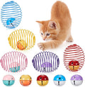 Jecery 5 Pcs Cat Spring Balls Toys Stretchable Rolling Balls Colorful Playful Coils Interactive Action Toy Caged Rats for Kitten Pet Supplies (Bell,Multicolor)