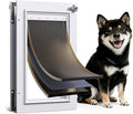 Dog Door for Door All Aluminum Alloy 3 Flaps White, Medium Doggy Doggie Door, Cat Door Heavy Duty Pet Door for Dogs, Insulation Flap and Lockable Closing Panel, Durable Rust Resistant, Pet Up to 45lb