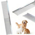 7.5 Inch Professional Solid Brass Stainless Steel Pet Dog Cat Grooming Comb,Wide & Dense Teeth for Removing Tangles, Knots,Undercoat,Excess Hair, Rounded Corners Design for Safe,Metal Dematting Tool