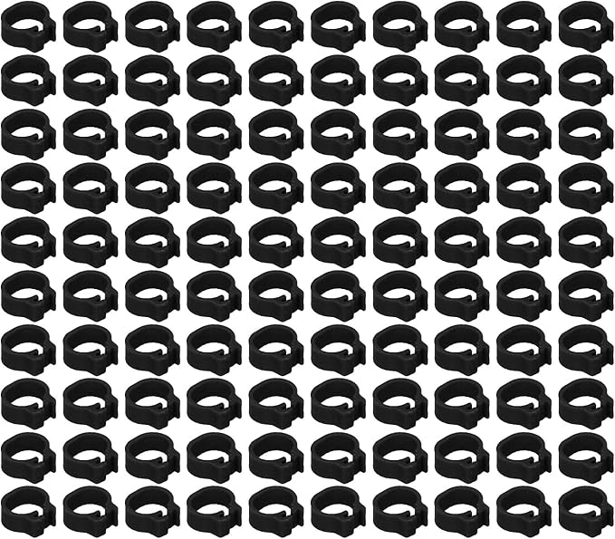 Fydun 100PCS S Leg Rings, 8mm Pigeons Identification Poultry Plastic Bird Foot Clip Pool Vacuum Hoses Bands No Words SuppliesOrange Health Supplies Band for Identify Orange (Black)