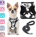 BEAUTYZOO Small Dog Harness and Leash Set, Cow Print Step in Dog Harness No Pull No Choke Puppy Harness Reflective for XXS XS S Dogs Cats, Soft Padded Mesh Vest Harnesses Girl and Boy Pets