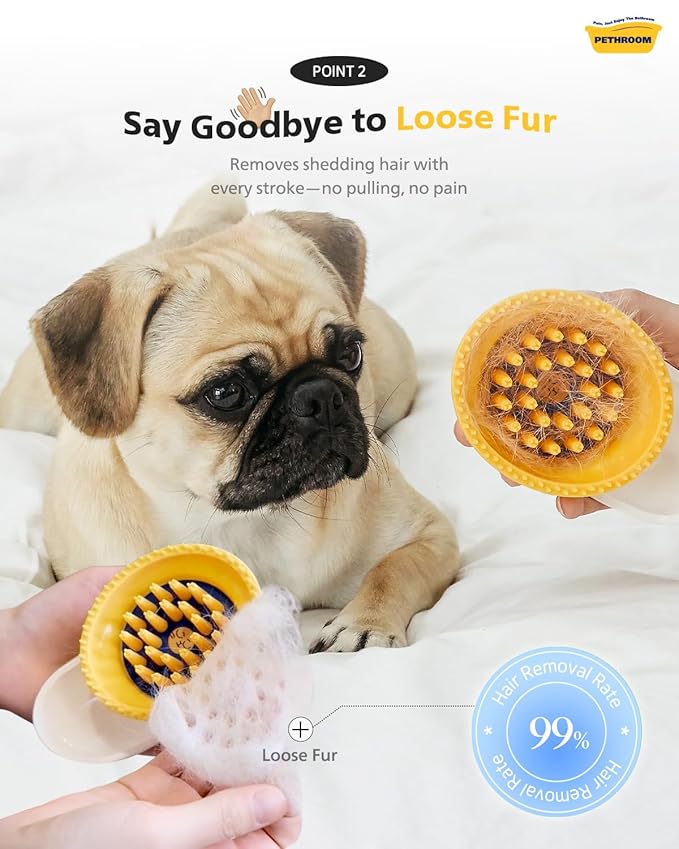 PETHROOM Cat Brush for Shedding Cats,Dogs, Kitten | Gentle Deshedding & Grooming Tool for Short or Long Hair | Safe Massage Brush for Sensitive Skin | Sturdy, Durable, and Portable