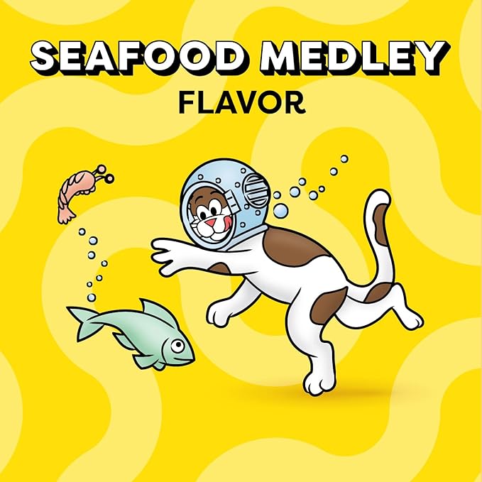 Temptations Cat Treats, Classic Crunchy and Soft Cat Treats, Seafood Medley Flavor, 3 oz. Pouch (Pack of 12)