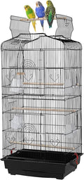 Large 35-Inch Portable Open/Close Play Perch Stand Top Flight Bird Travel Breeding Cage for Canary Parakeet Cockatiel Lovebird Finch Bird Cage with Side Nesting Box Doors