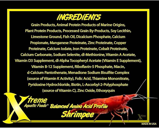 Xtreme Shrimpee 3mm Sinking Sticks: Nutrient-Rich, High-Vitamin Daily Fish Food for Shrimp, Corys, and Loaches, Ideal for Nano Tanks, Natural Treat for Vibrant Health - USA Farm Grown (6oz)